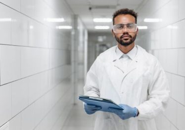 A Man in Lab Gown